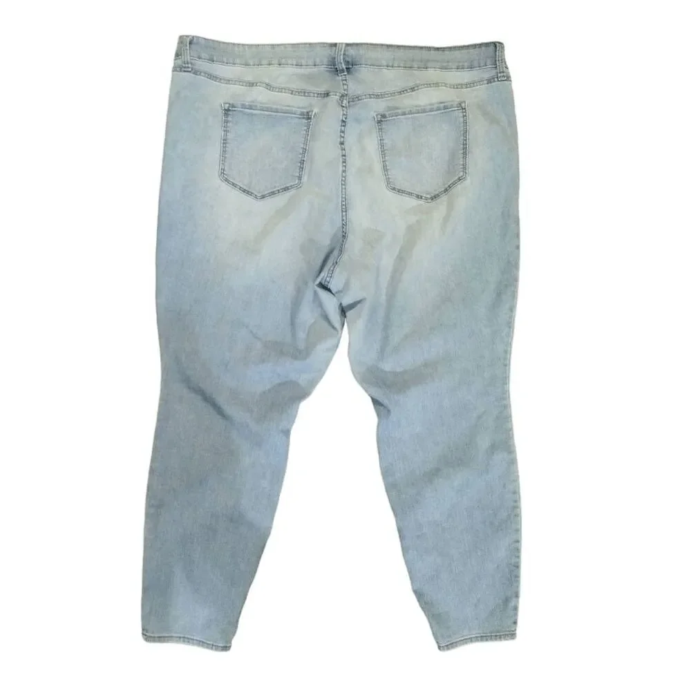 Old Navy Super Skinny Mid Rise Jeans Sz 24 Plus Lt Blue Lightweight